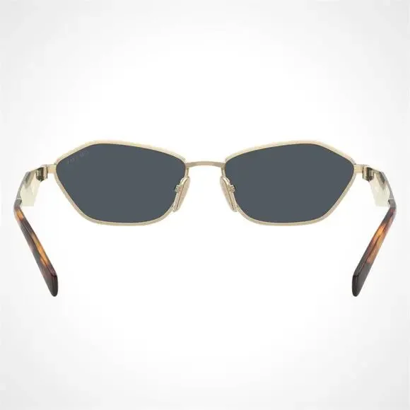 New PRADA Sunglasses Gold Metal 3D Logo Aviator Cat Eye Womens PRD50S ZVN70B - Picture 4 of 5